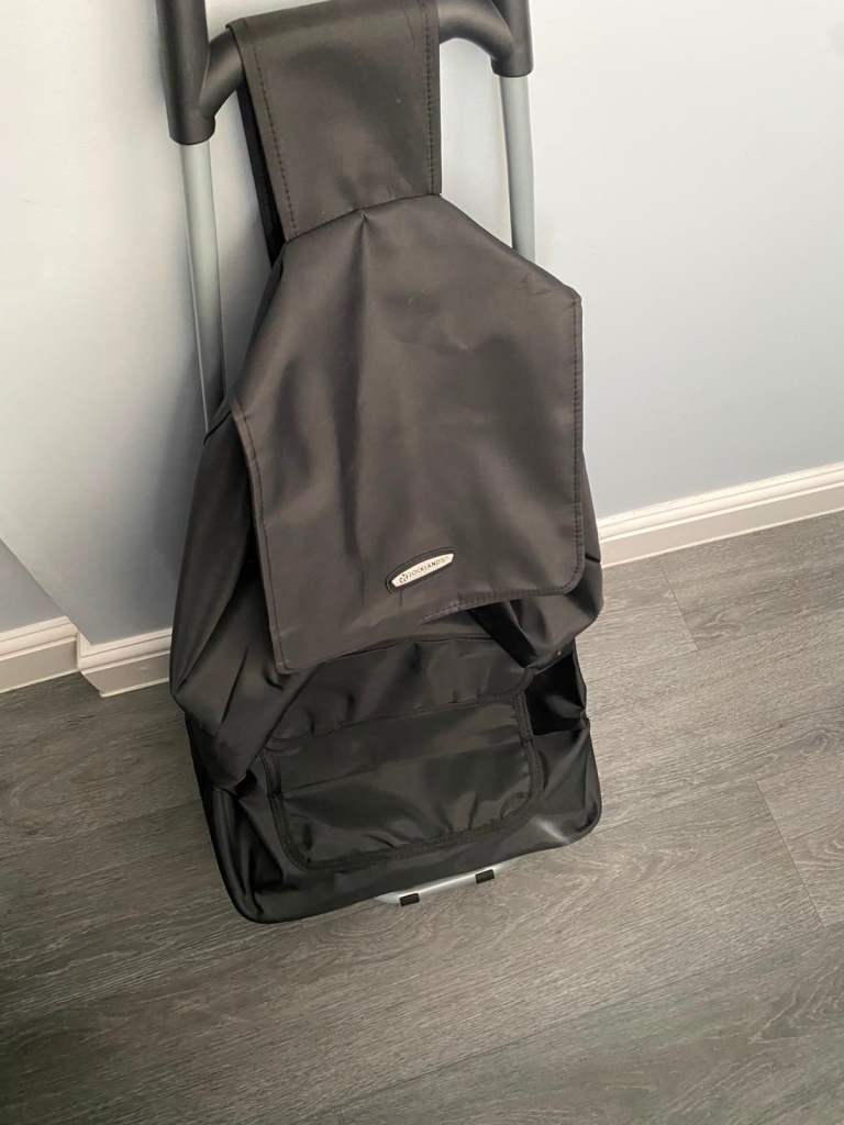 Foldable Shopping Trolley Bag on Wheels – Black, Good Condition