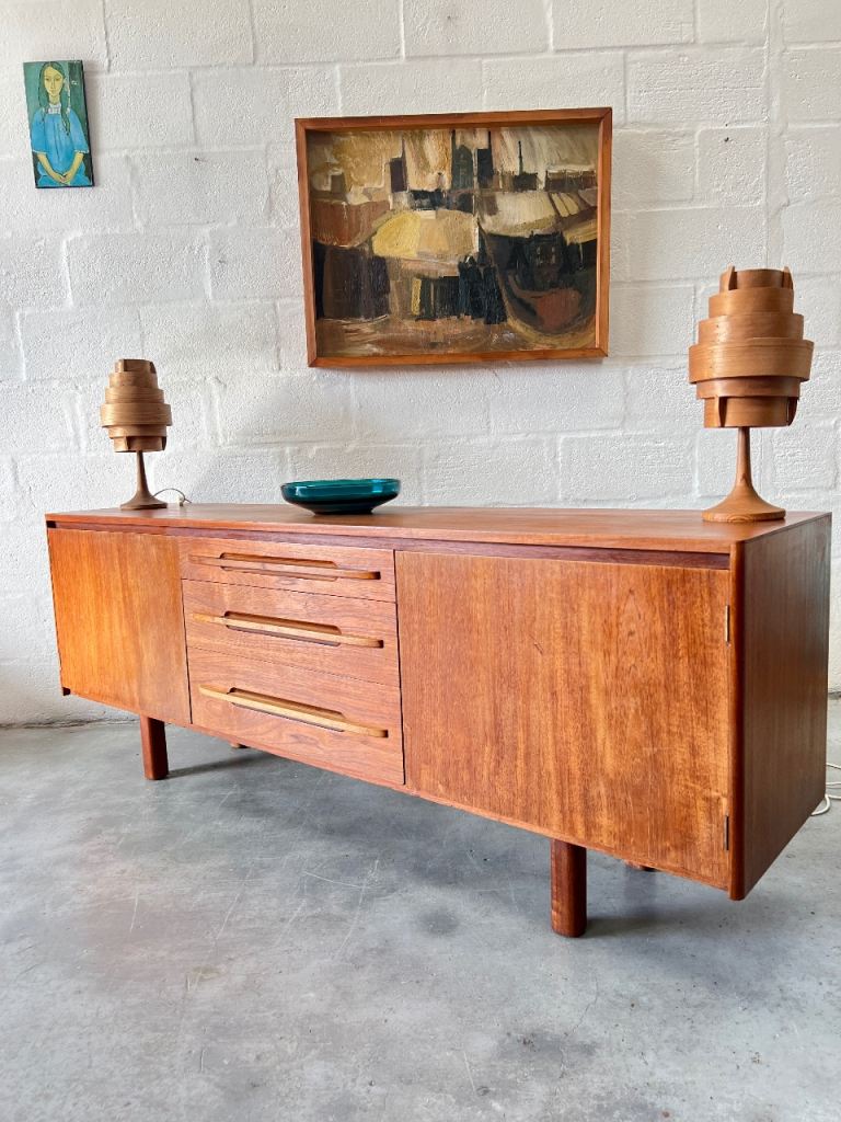 Mid Century 1960s Teak Sideboard by Bath Cabinet Makers