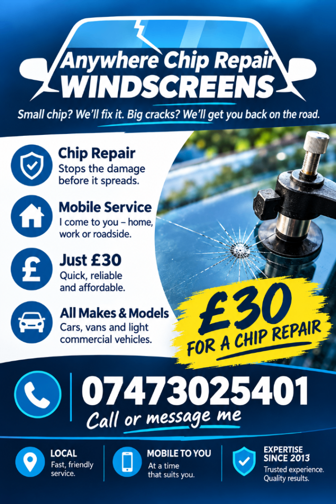 Anywhere chip repair windscreens