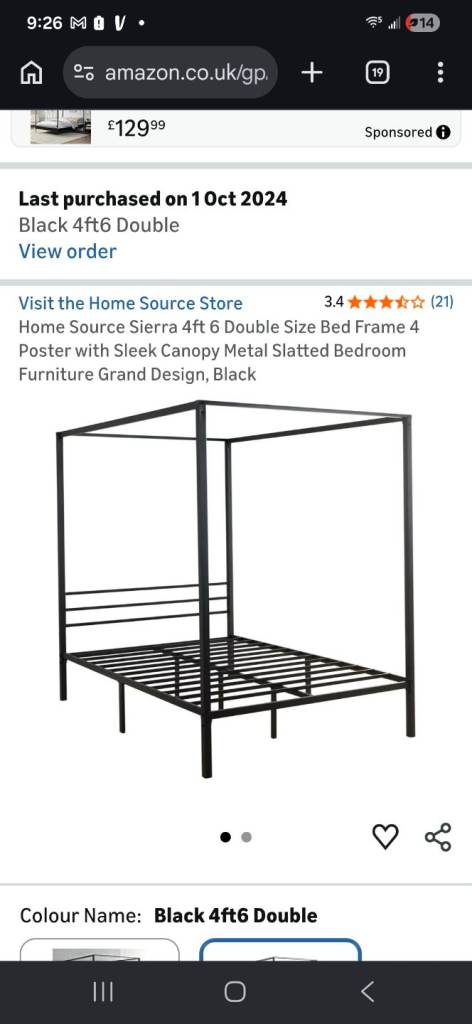 Double four poster bed 