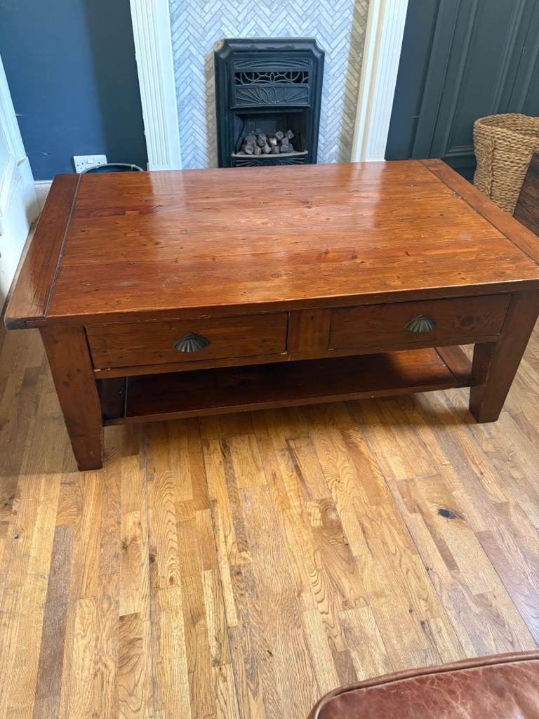 Vintage Irish coast Large Coffee Table. Handmade, 100% solid recycled pine.