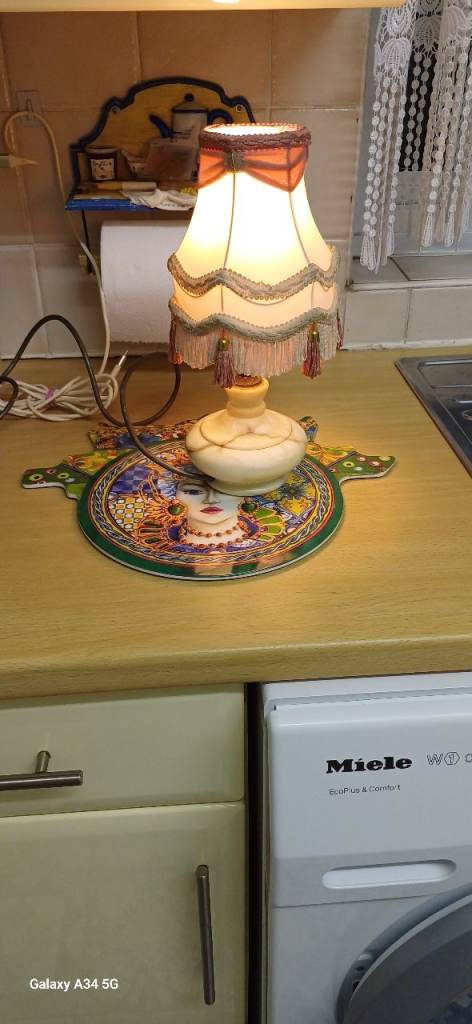 Antique marble Light with shade 1955 excellent condition good working order 