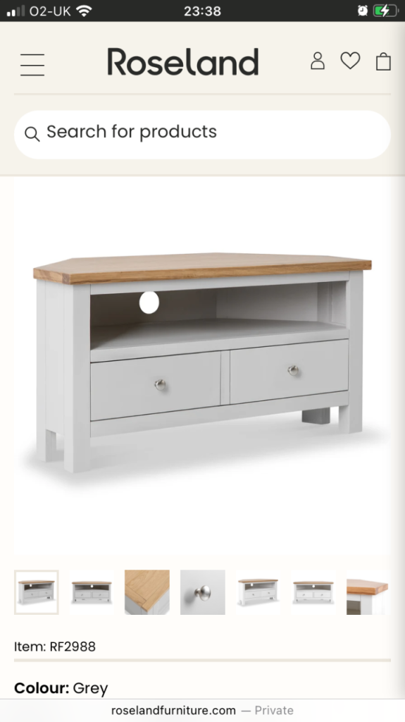 image for Corner TV unit -Roseland Furniture 