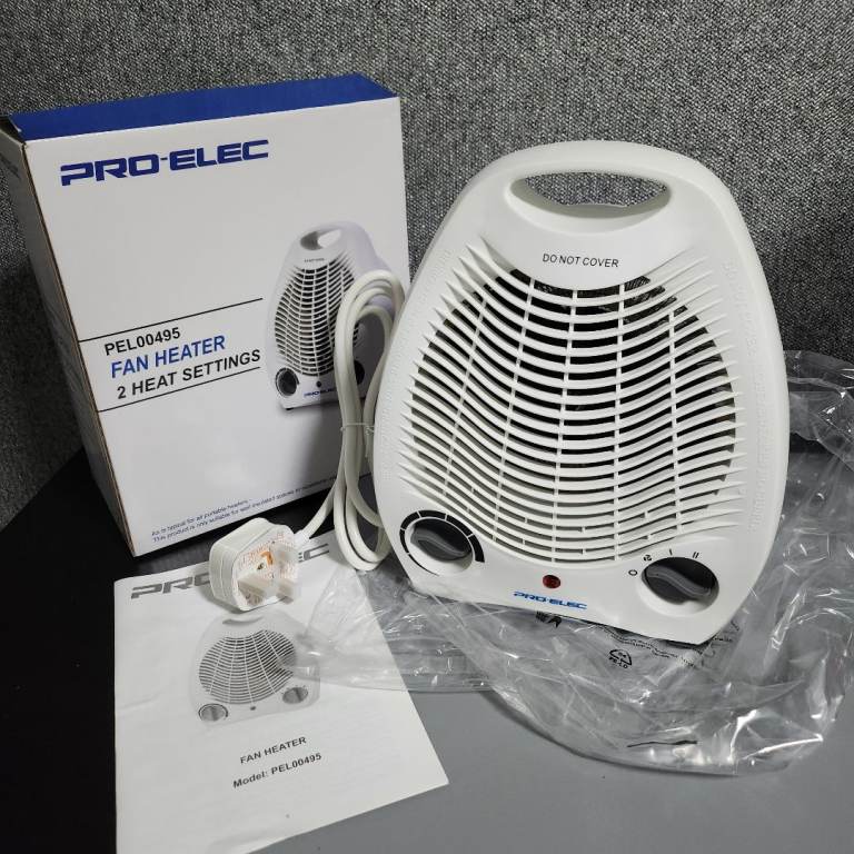 Brand New Pro Elec Fan Heater – 2kW | 2 Heat Settings | Boxed
