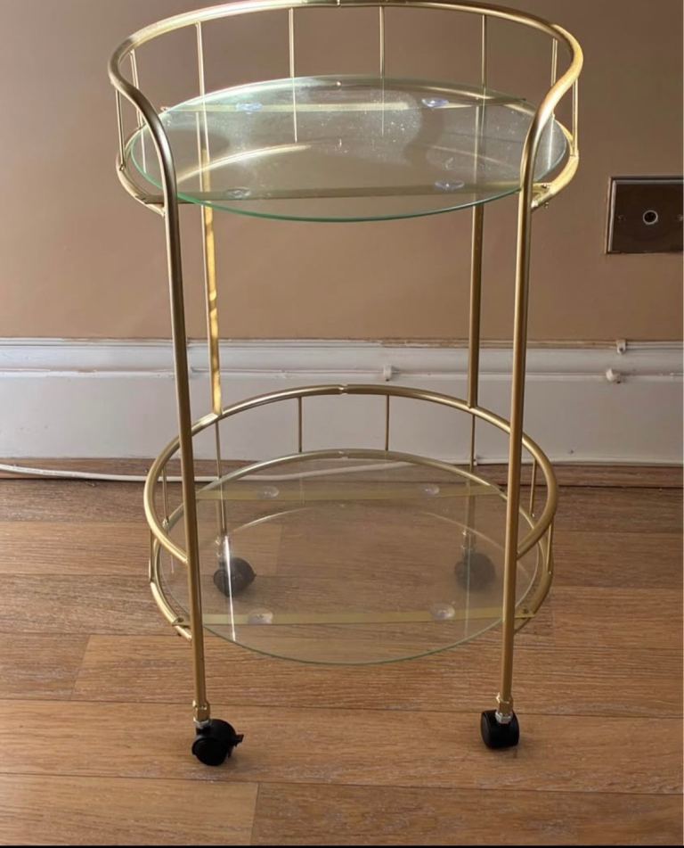 Gold drinks trolley 