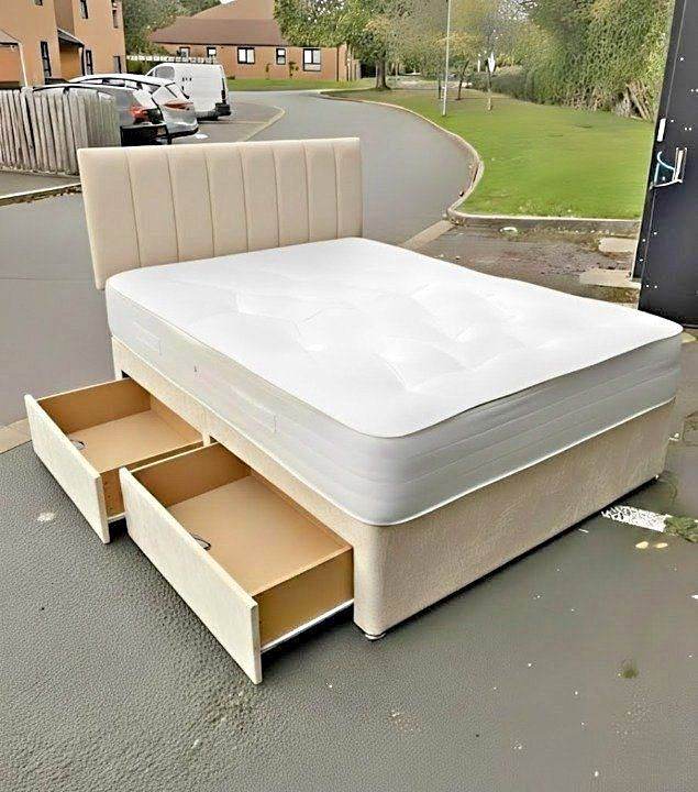 STOCK MUST GO ~ Divan 4FT Small Double Bed Base With Mattress & Optional Drawers ~ TODAY DELIVERY