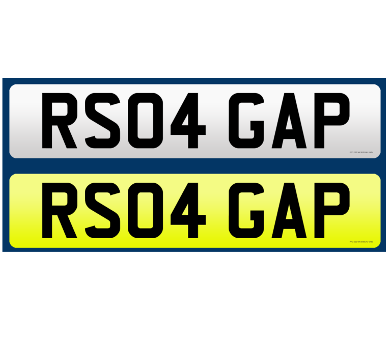 RS04 GAP private number plate Suitable for Audi 2004 onwards including Audi RS4 B7 B8 and B9 Gapped 