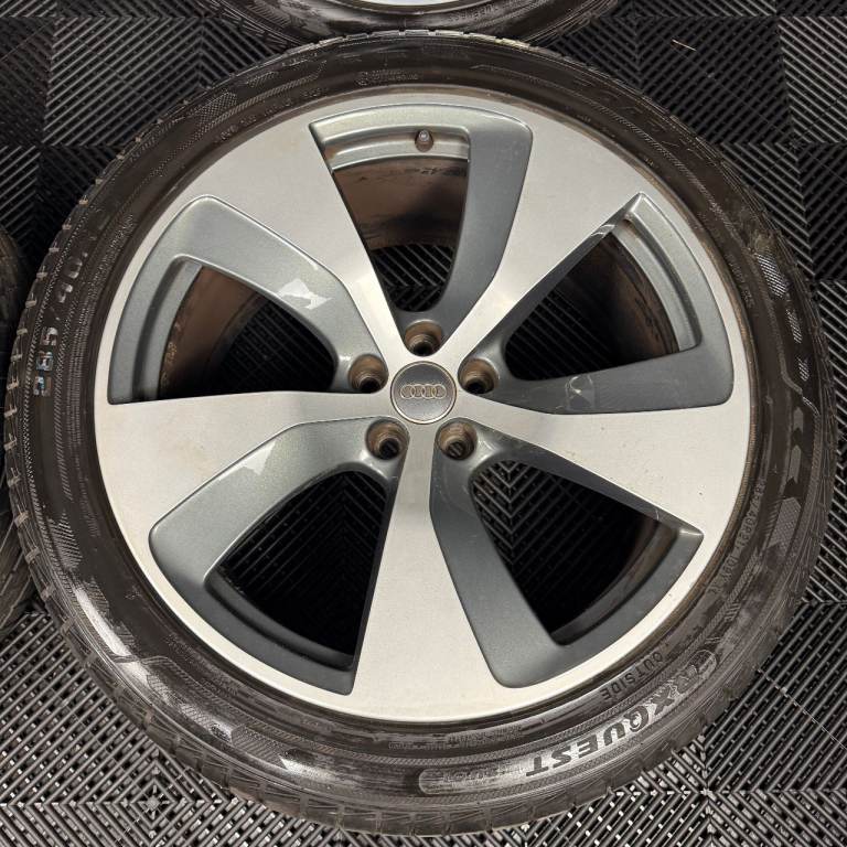 21'' GENUINE AUDI Q7 S LINE 5 SPOKE ALLOY WHEELS ALLOYS TYRES TOUAREG