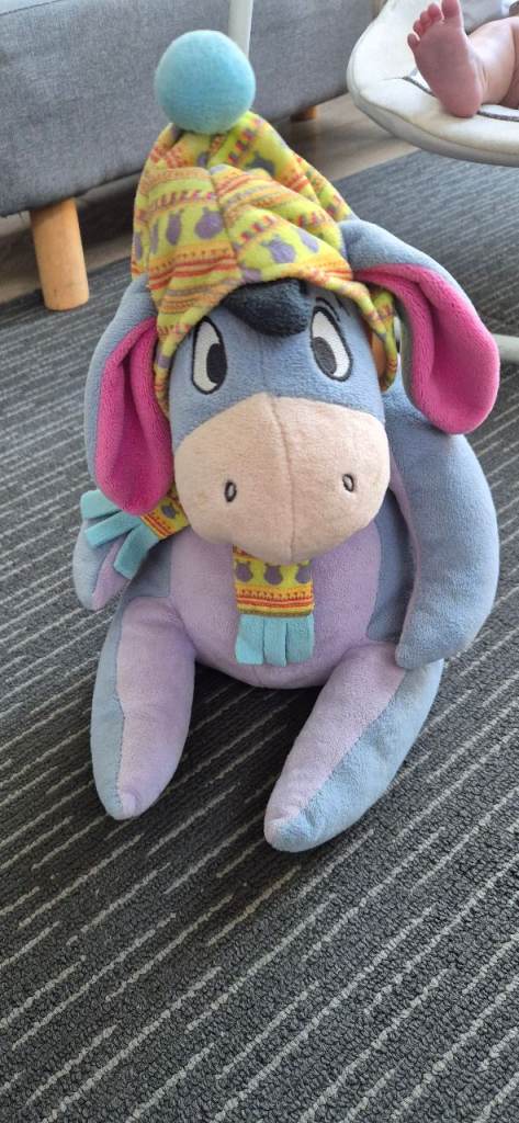 Eeyore Soft Toy with Hat and Scarf – Good Condition