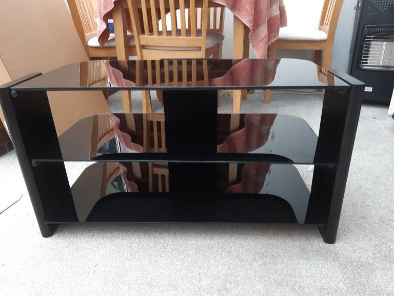 Black Glass TV Stand 