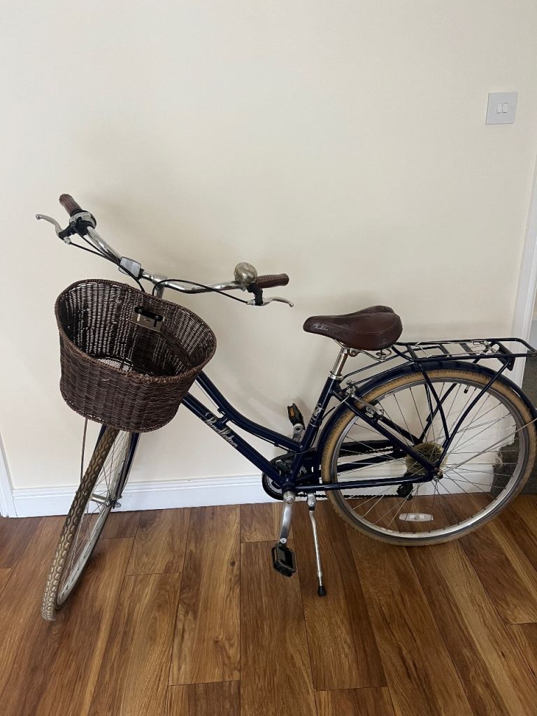 Retro bike ladies Pendleton Somerby Midnight Blue Basket Bell