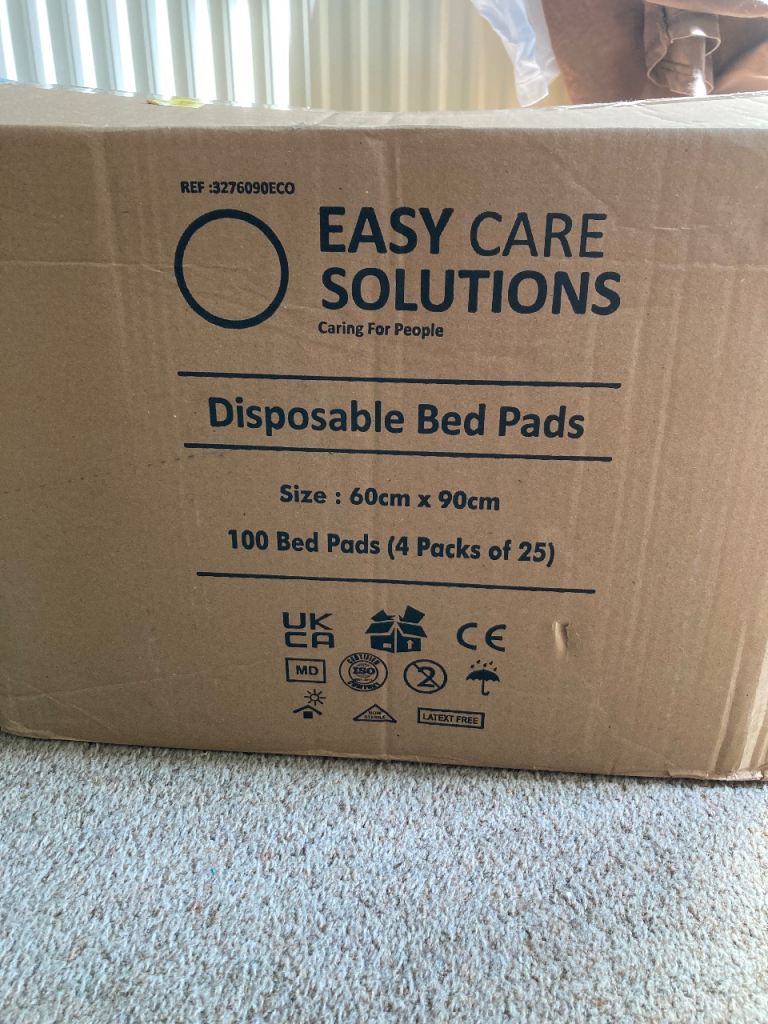 Easy Care Solutions Disposable Bed Pads 60x90cm – 100 Count, New