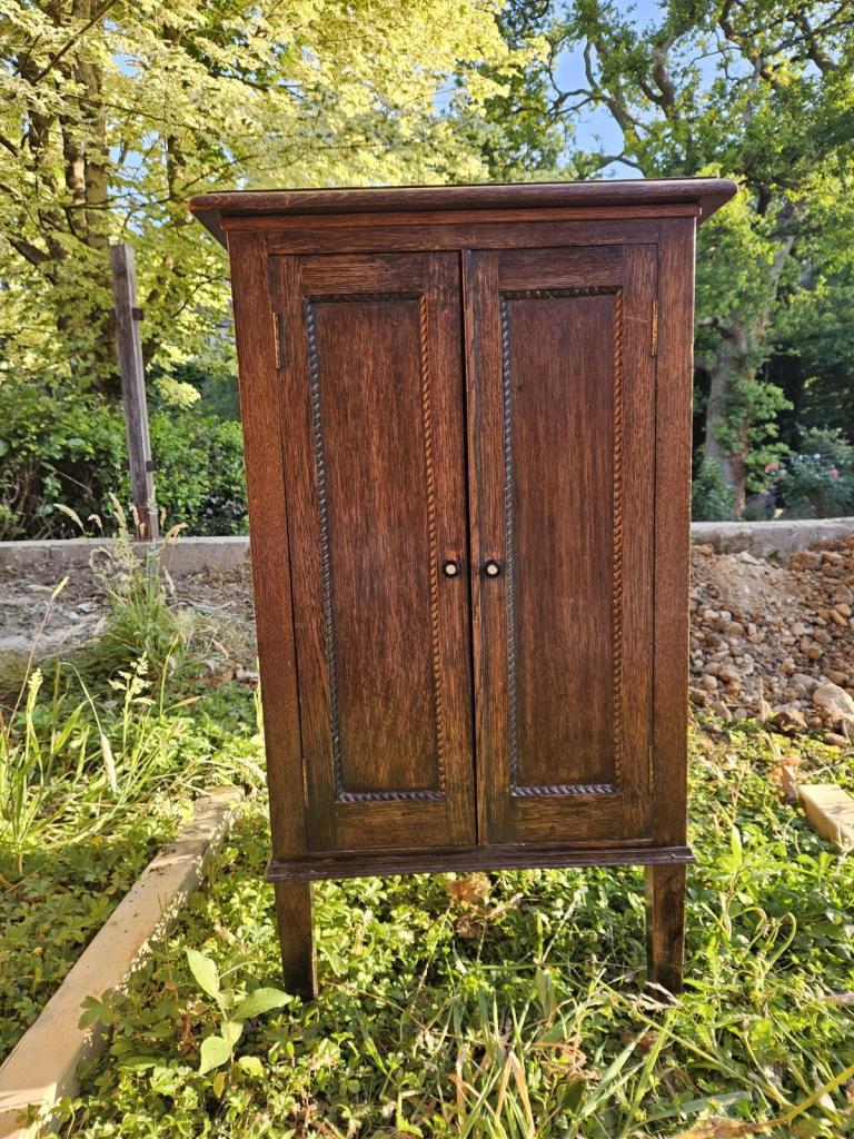 Small vintage hardwood cabinet