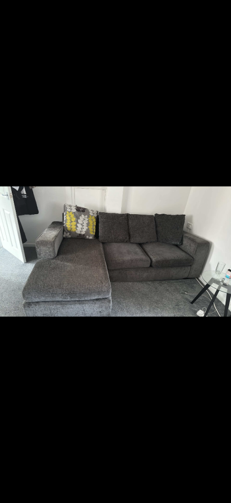 image for gray fabric corner sofa