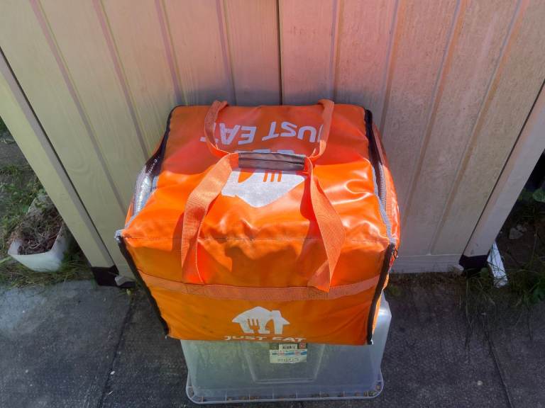 Very Large 'Just Eat' Food Delivery Bag, Insulated Bag, Handheld bag sack (used)