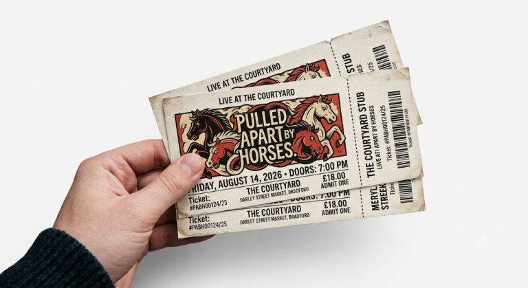 Pulled Apart By Horses Concert Tickets - The Courtyard - paper tickets 