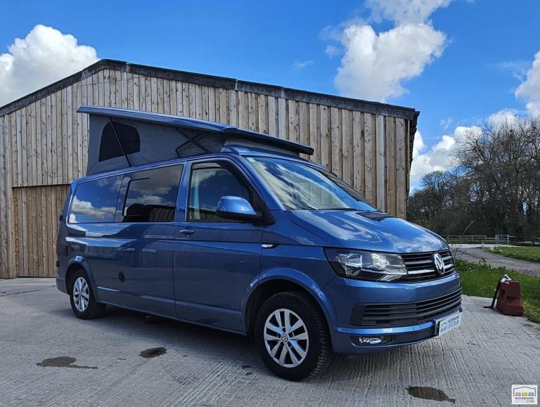 VW T6 Transporter T30 2015 Hi Line LWB 87k pop top camper van 4 berth 5 belts 