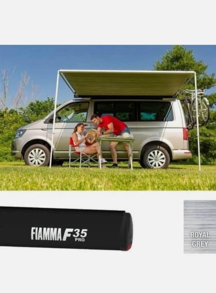 FIAMMA F35 PRO 250 2.5m DEEP BLACK AWNING FOR CAMPERVAN & CARAVAN T5 etc