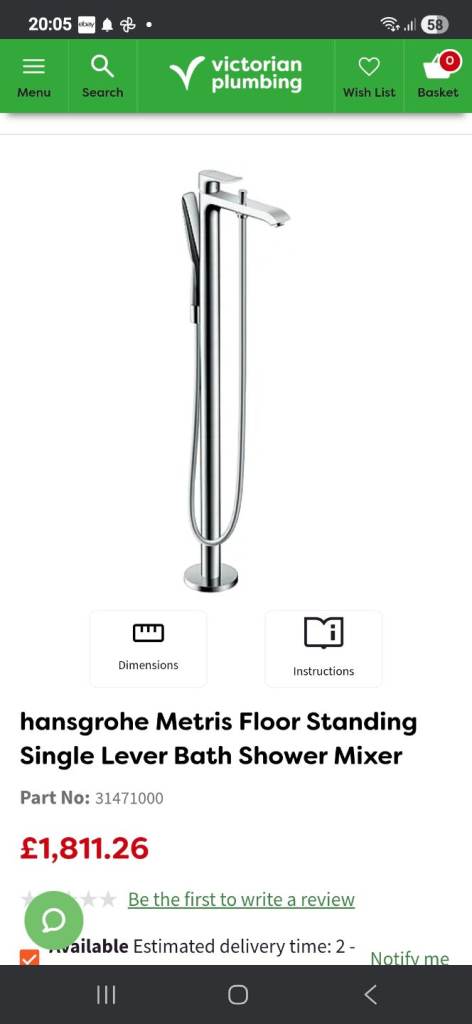 image for Freestanding bath tap shower 