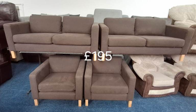 4 piece brown fabric suite local delivery available 