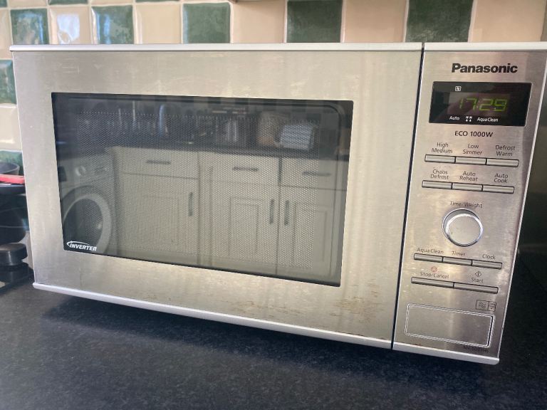 Panasonic Inverter Microwave 1000W – Silver, Good Condition
