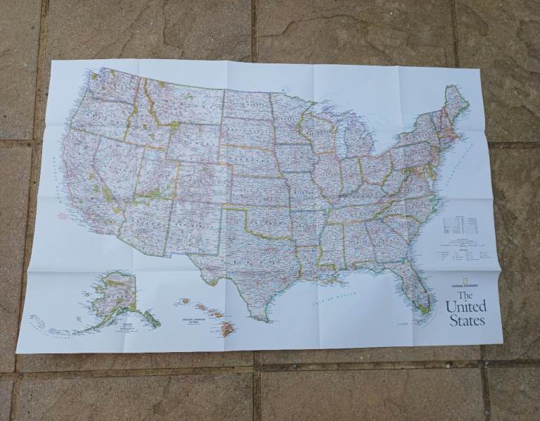 Double-sided map of the USA