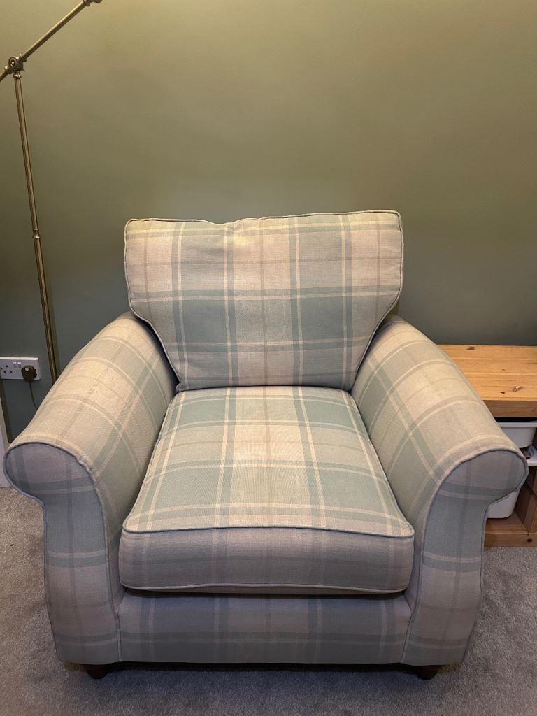 Blue and Cream Next armchair 