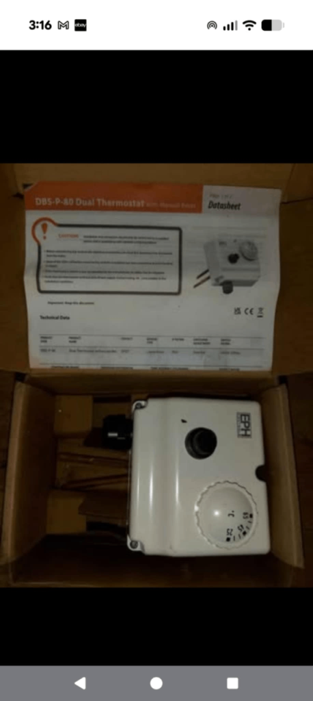 Datasheet dbs-p-80 dual bailer thermostat.