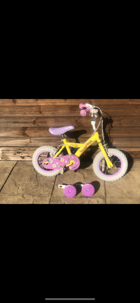 Kids Yellow Bike with Stabilisers – Good Condition