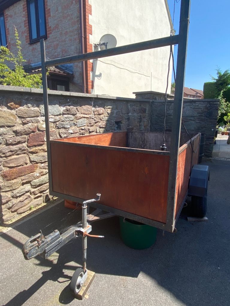 Trailer with Spare Wheel and Trailer Board