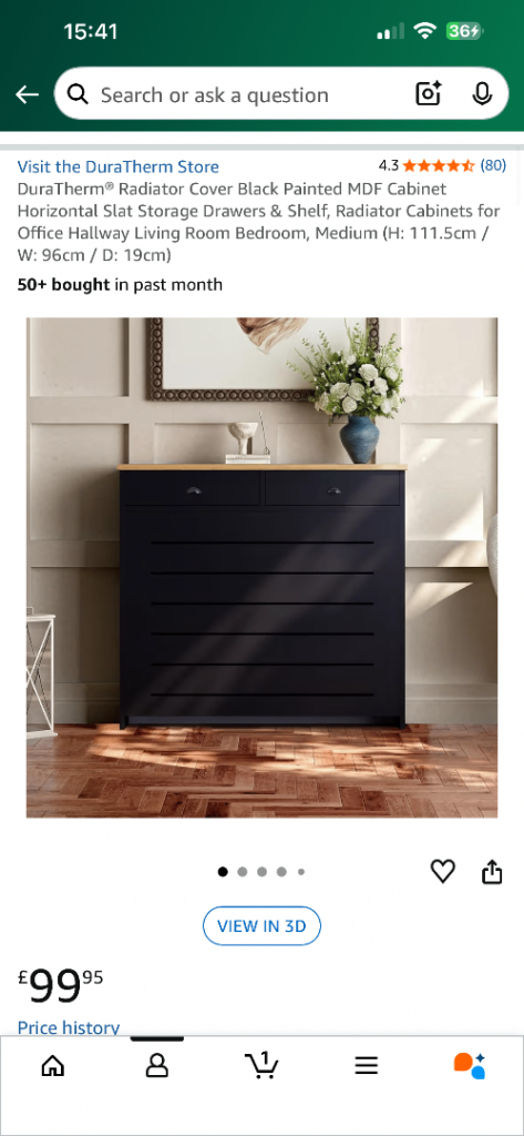 Black radiator cover brand new! 