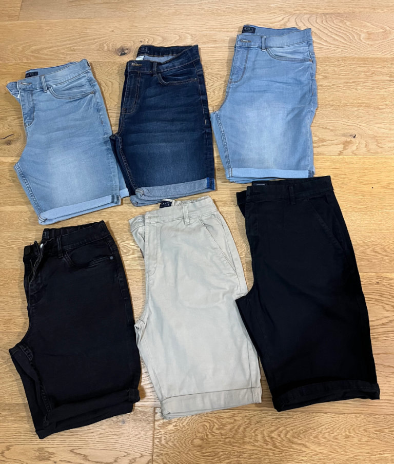 Age 14 clothes bundle - six pairs of shorts, four denim shorts and two chino shorts 