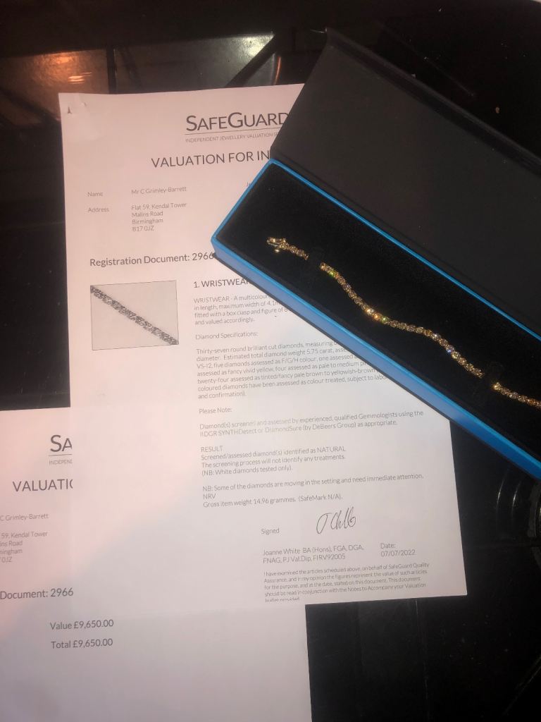  NEW….Natural multi coloured Diamond 18ct gold tennis bracelet