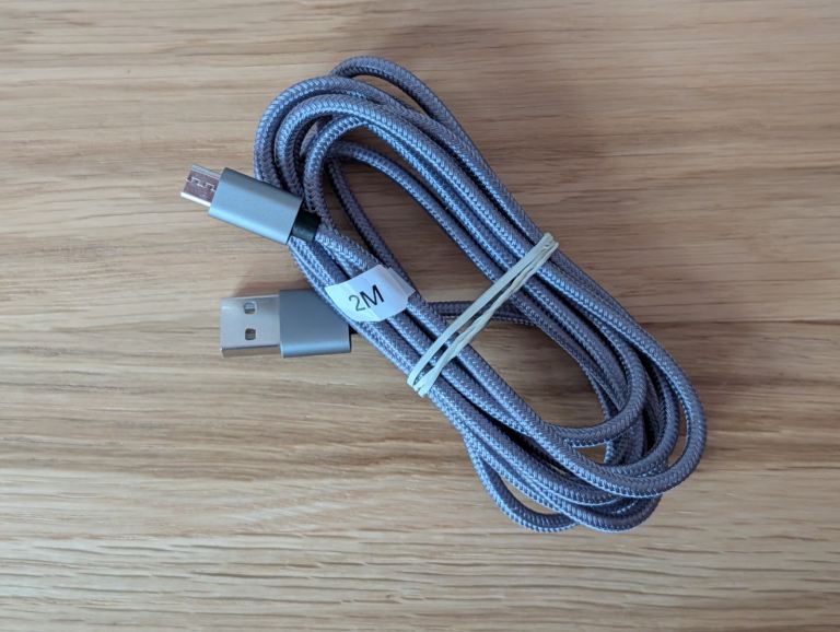 2m Grey Braided Micro USB Cable Fast Charge
