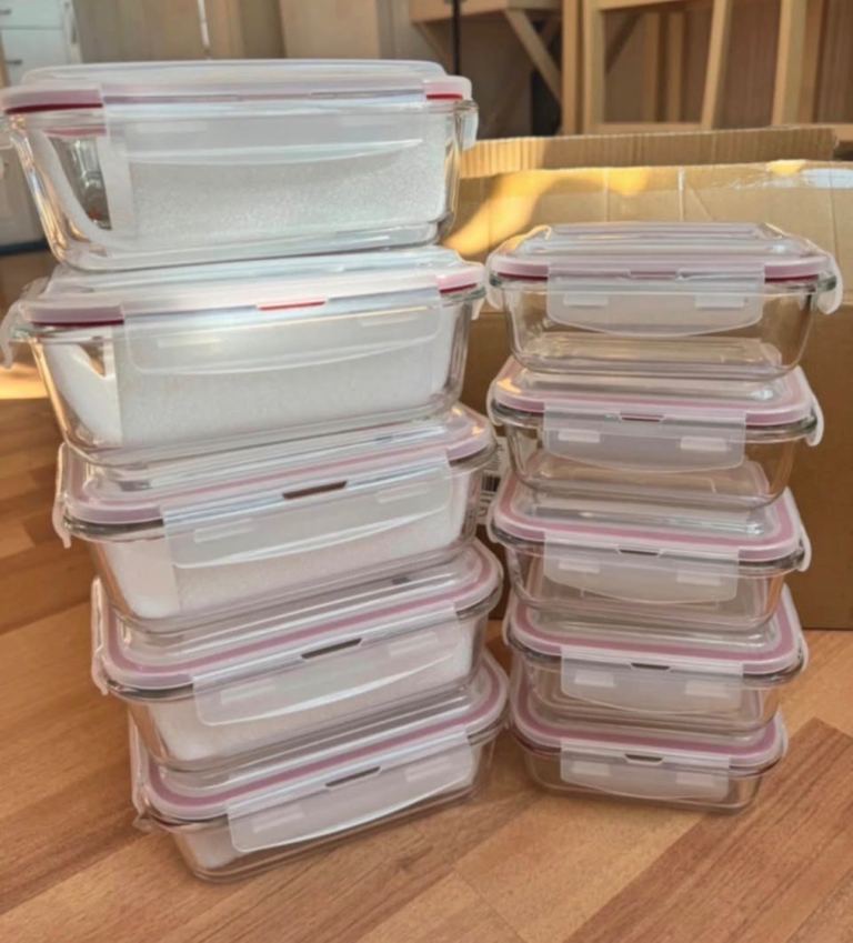 10 Glass food storage Containers 