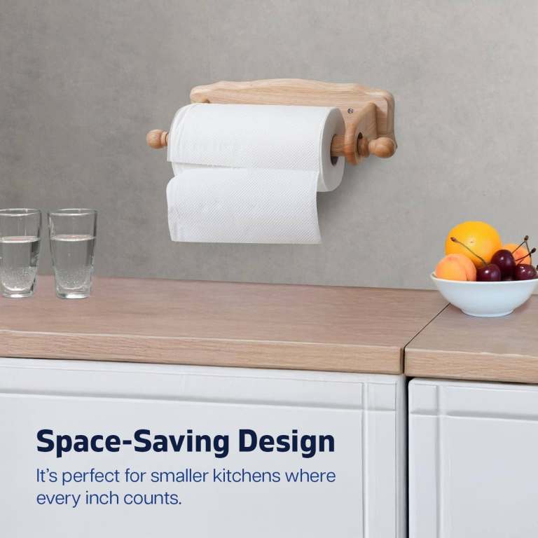 Kitchen Roll Holder Wall Mounted | Beech Wall Paper Towel Rack That Fit Standard Sized Rolls