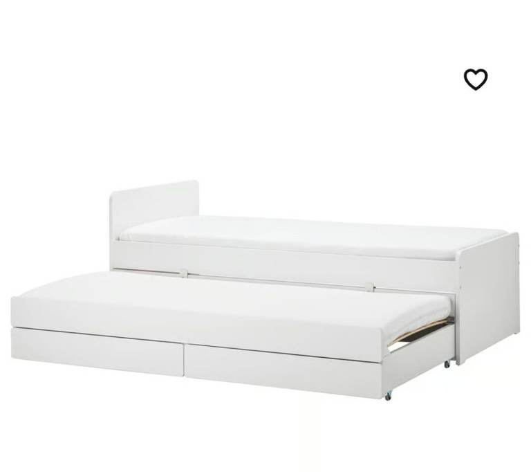 Single bed with trundle and storage