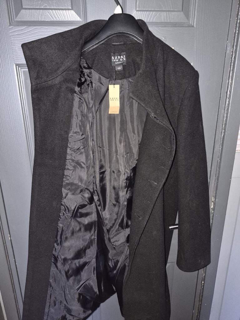 MAN boohoo Black Coat - Brand New with Tags