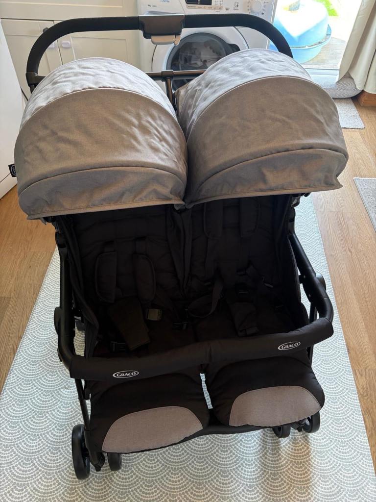 Graco DuoRider Double Pushchair – Lightweight, Steeples Grey