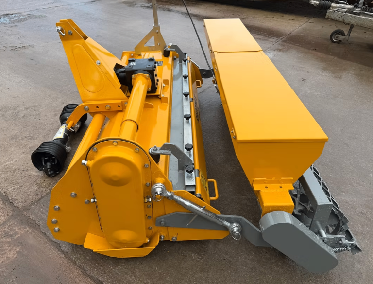 RAPTOR X Stone Burier 125 - 145 - 165 cm wide & Grass Seeder box compact tractor