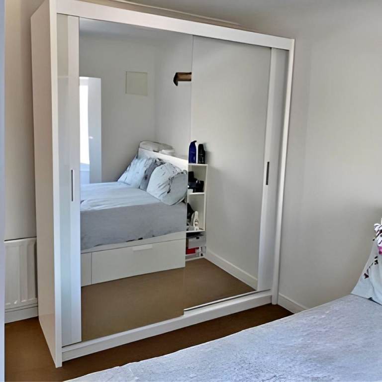 Berlin Wardrobe, 120-203cm, Modern Design Wardrobe - Black ,White & Grey color are available