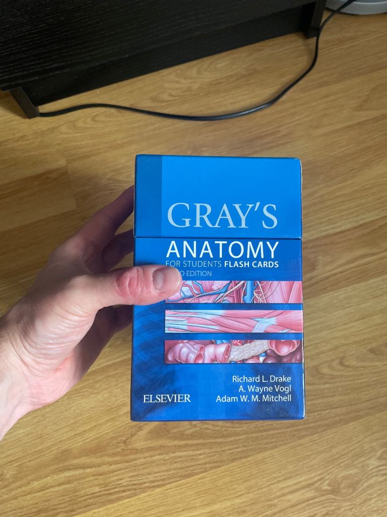 Gray’s Anatomy 3rd edition flash cards. Please read description.