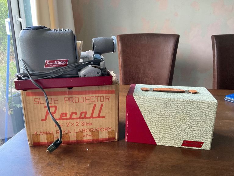 Vintage Recall Slide Projector with Original Box