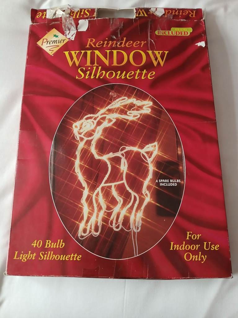 VINTAGE PREMIER REINDEER WINDOW SILHOUETTE 