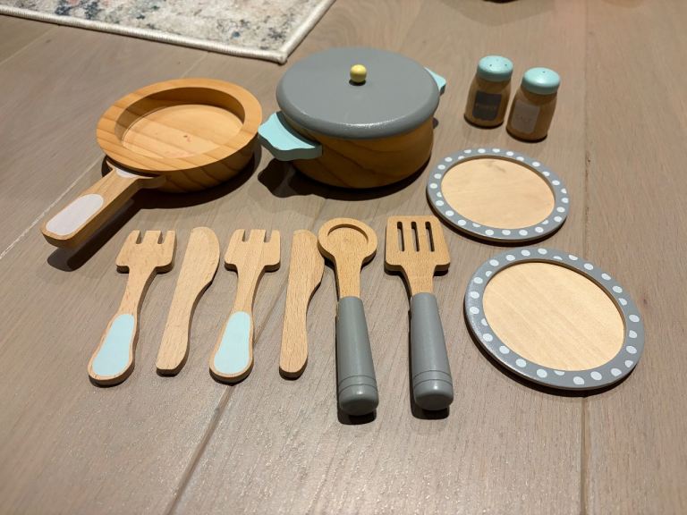 Kids wooden toy kitchen 