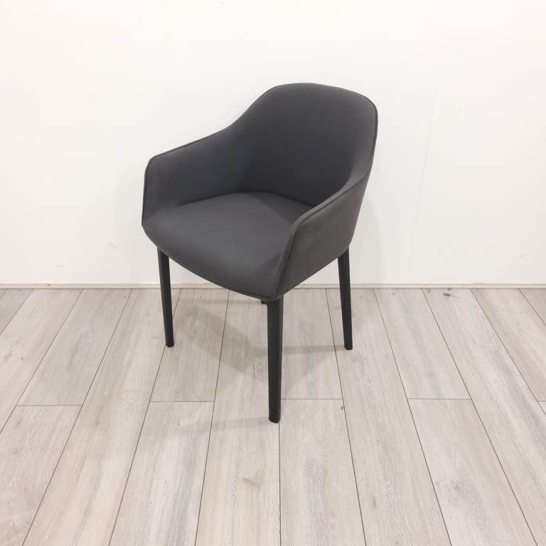 Vitra Softshell Lounge Chair – Black Fabric, Black Legs