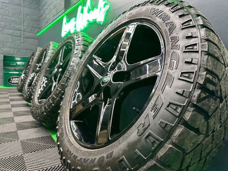 New Defender 90 / 110 L663 20” style 5094 Black Alloy Wheels & 6/7mm+ Goodyear Duratrac AT’s!
