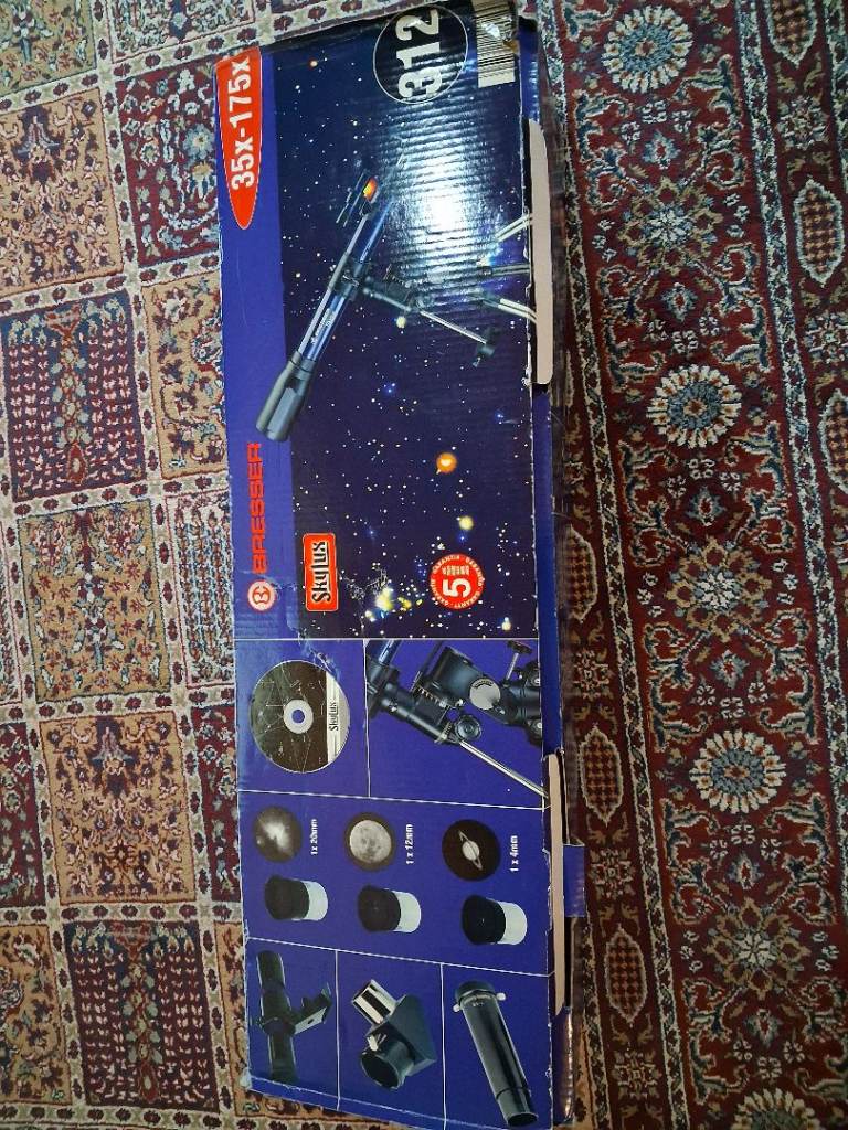 Bresser Skylux 35x-175x refractor telescope model 312 - box opened but never assembled.