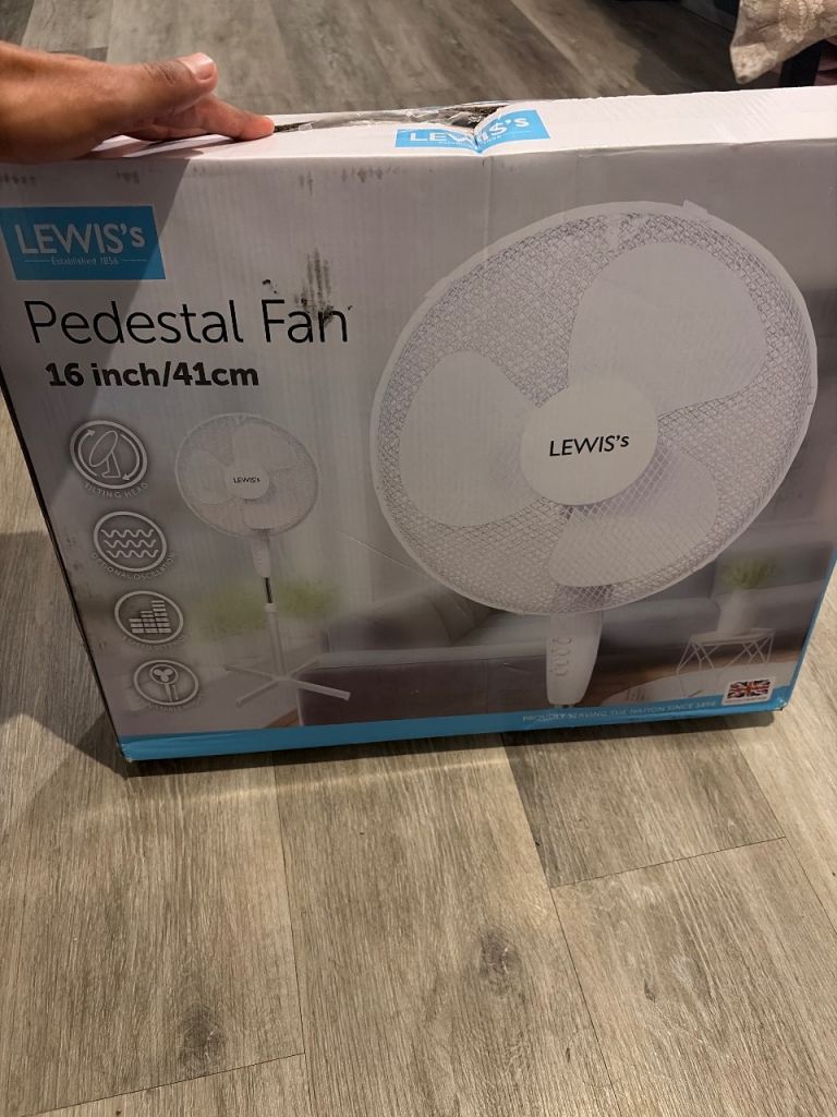 image for Lewis’s Pedestal Fan – 16 inch / 41 cm – Great Condition with Box