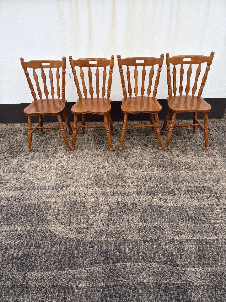 4 oak strong kitchen chairs great condition